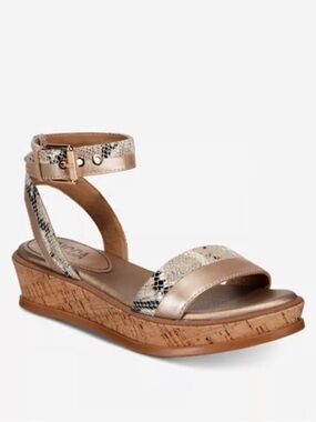 Lucca Lane Karel Wedges Sandals, Light Gold 6